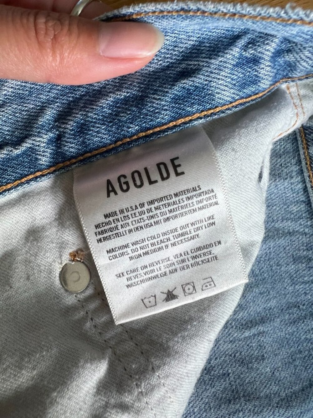 Agolde Criss Cross Jeans Wide Leg Light Wash Button Fly High Rise Womens Size 28 - Picture 7 of 13